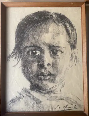 Jacques van Mourik - Houtskool Tekening van Molukse familie kaufen? Bieten Sie von 50!