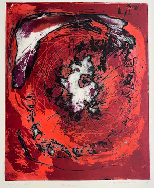 Eduard Franoschek - Pandora - Große signierte Farbradierung - e.a. Exemplar 1965 - Informel kopen? Bied vanaf 195!