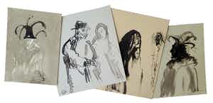 Luis Filcer - Lot van vier tekeningen verkocht voor € 1!