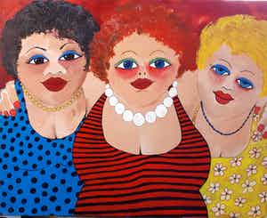 Anke Peddemors - 3 dikke vriendinnen 80x100cm verkocht voor € 75!