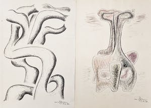 Koos van Vlijmen - Twee abstracte composities 1948 kopen? Bied vanaf 20!