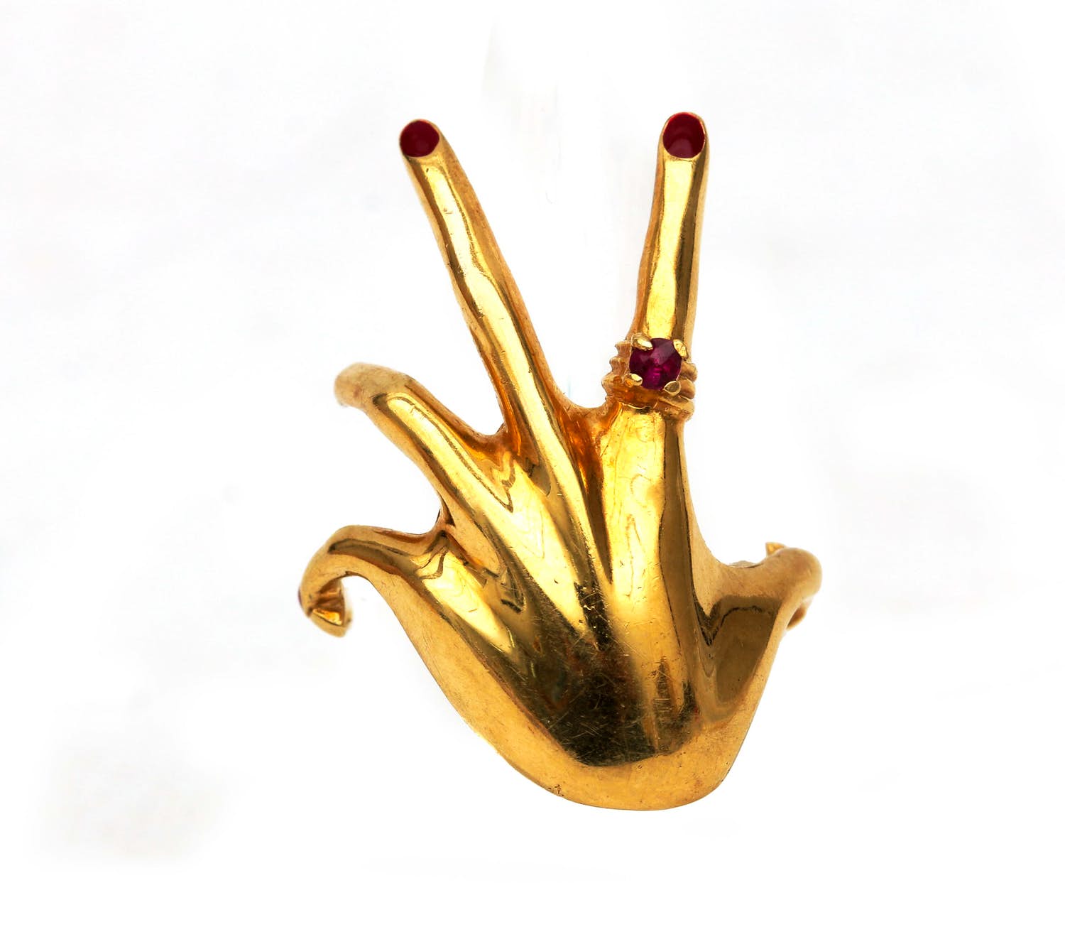 Geelgouden  Designer ring ( SIDRA) bezet met Robijn kopen? Bied vanaf 120!