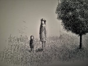 Metten Koornstra - Grote litho -1977- bep. oplage (90 ex) 'moeder en dochter' - potloodgesigd. kopen? Bied vanaf 59!