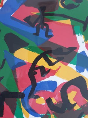 A.R. Penck - "Steckelmannchen" - Groot en kleurrijk - 16/50 - 85 x 115 cm. kopen? Bied vanaf 750!