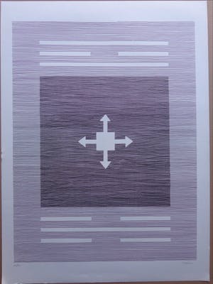 Michel Seuphor - LOT VAN 2 STUKS / GEOMETRIE / ZW-W LITHO / 75x55cm / SIG kopen? Bied vanaf 45!