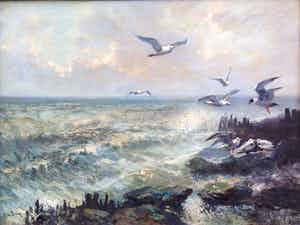 Cornelis de Bruin - B8866 - Golfbrekers bij Vlissingen verkocht voor € 150!