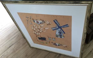 Ellen van Toor - het water van Delft | kleurenets met gemengde techniek kopen? Bied vanaf 65!