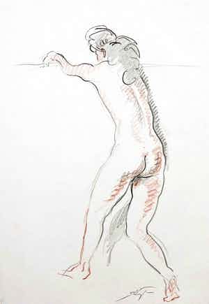 Jan Sluijters (jr.) - Tekening, Staand naakt verkocht voor € 50!