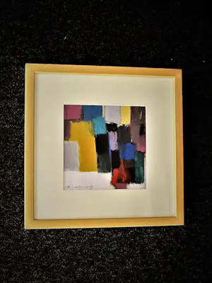 Niet of onleesbaar gesigneerd - Intrigerende abstracte Gouache op papier - gesigneerd - prima ingelijst kopen? Bied vanaf 1!