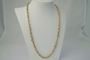 2541 - 14 Krt - Fraaie SET (collier & armband) Bicolor-gouden Prince of Wales kopen? Bied vanaf 670!