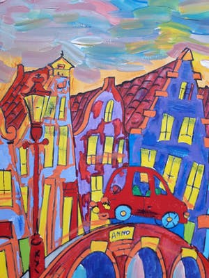 Elena Polyakova - Amsterdamse gracht 60x80 kopen? Bied vanaf 125!