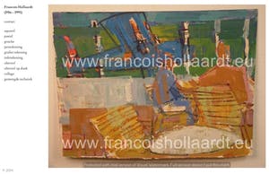 Frans Hollaardt - Terras bij vliegveld, olieverf op papier kopen? Bied vanaf 1!