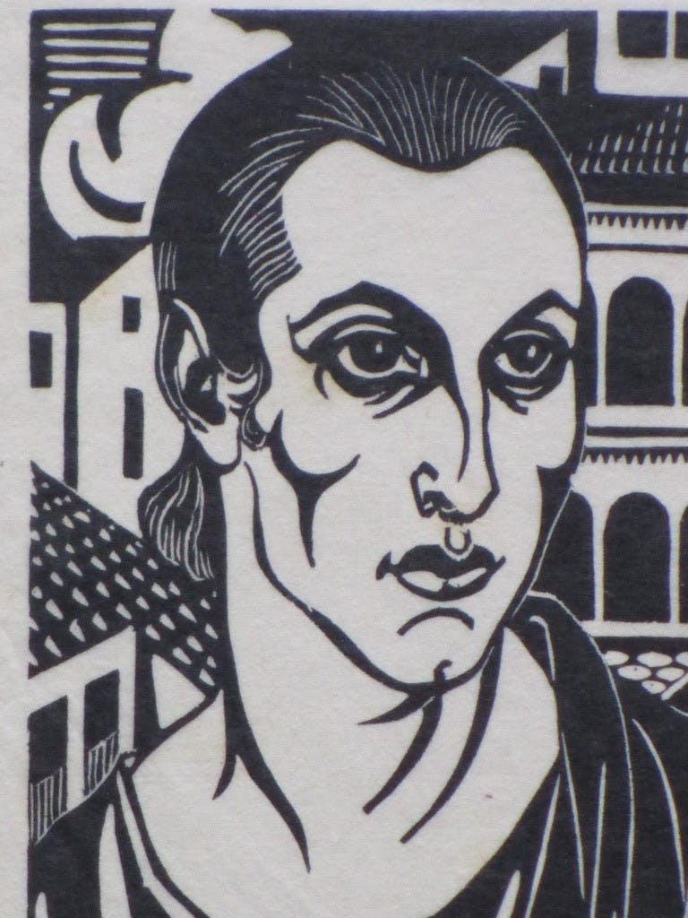 Jan Pzn. Franken - Jan Franken Pzn, Italiaans meisje, Houtsnede kopen? Bied vanaf 1!