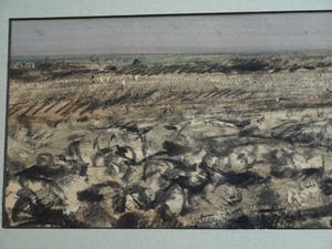 Wim Steijn - Tekening pastelkrijt , “Landschap” – gesigneerd & ingelijst – ca 1970 kopen? Bied vanaf 40!