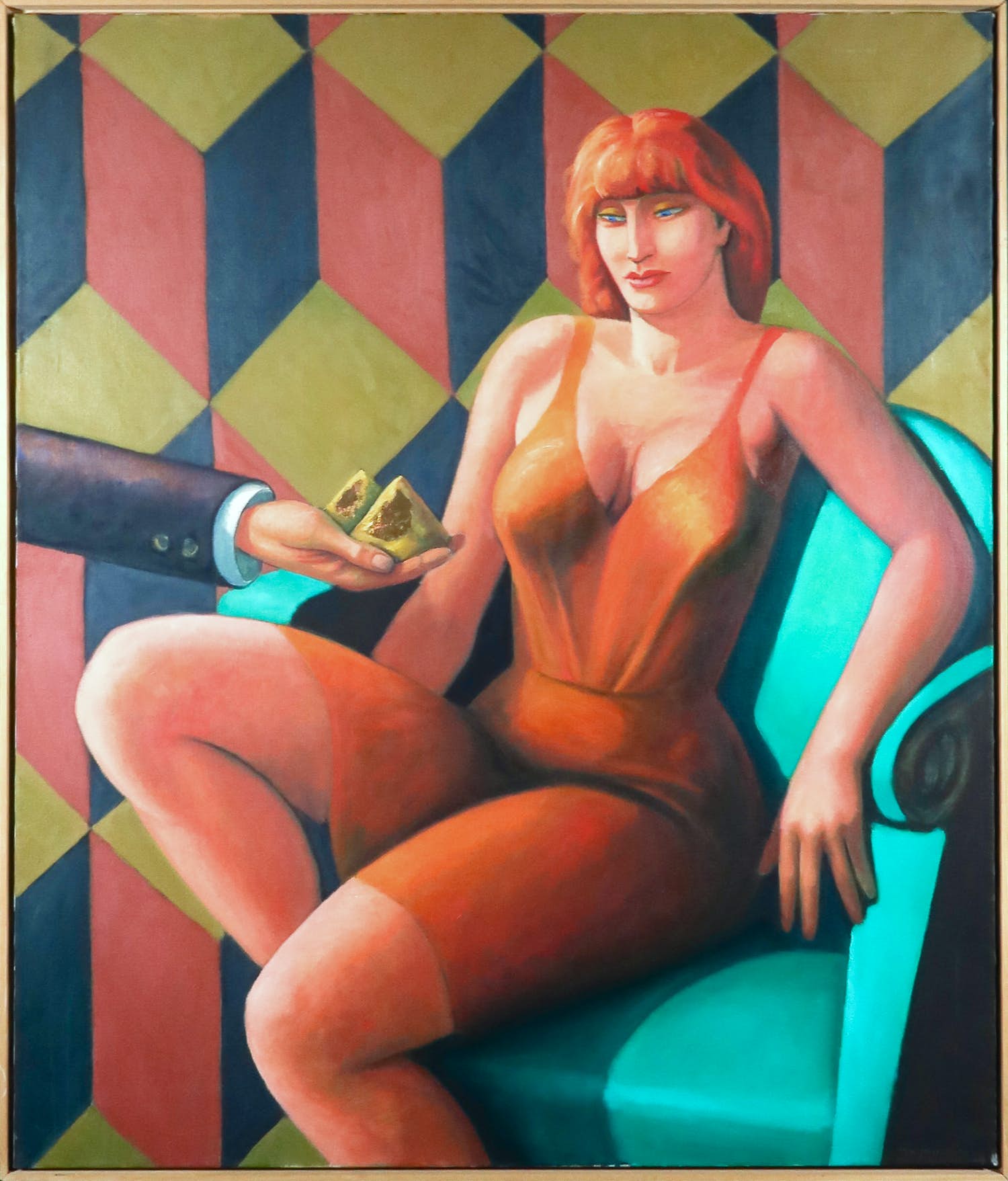 Leon Janssen - Olieverf op doek, Gouden bergen - Ingelijst (Groot) verkocht voor € 1!