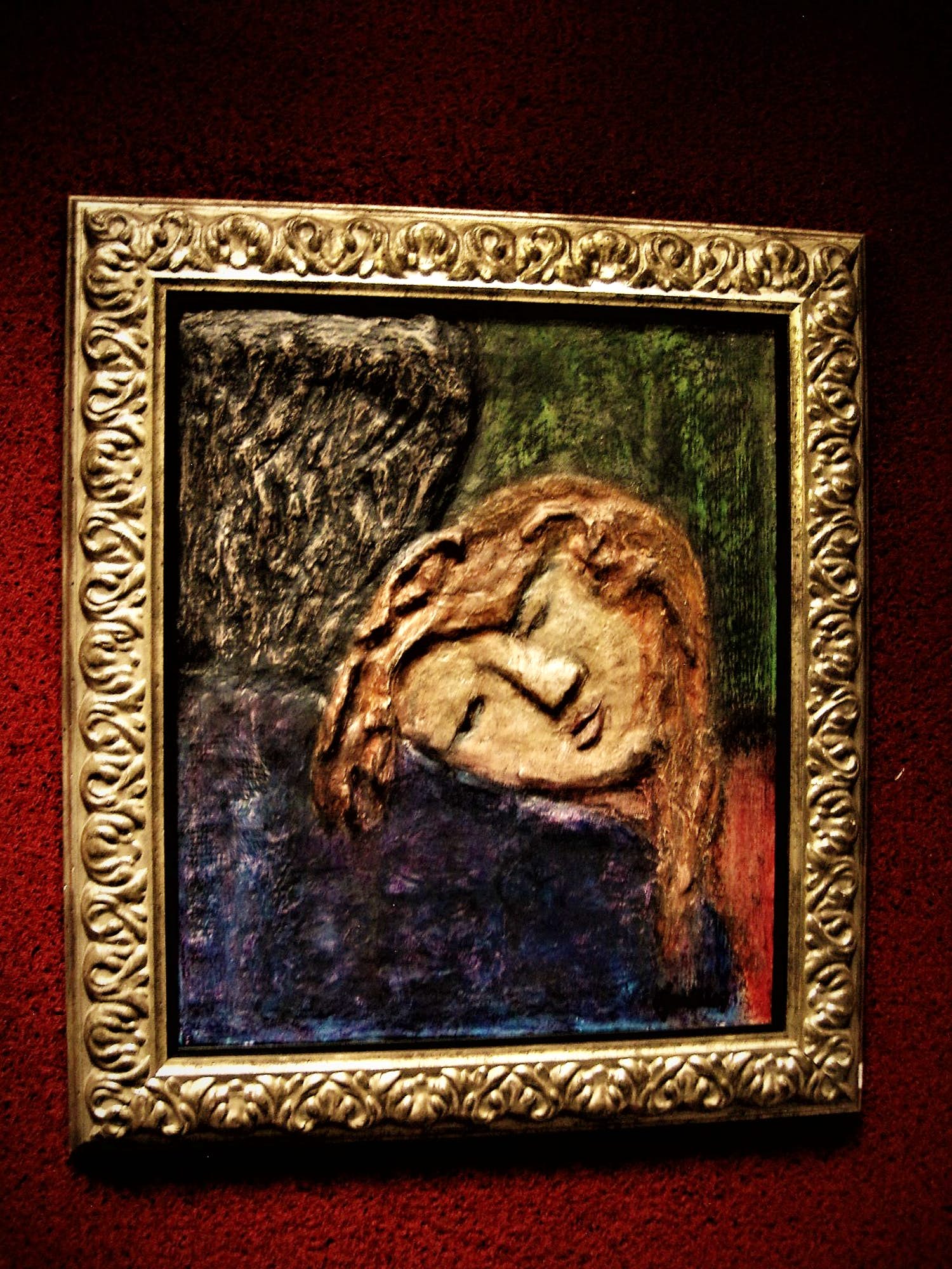 Juan Tajes - Geweldig relief schilderij "Dormida" 2007 - bijzonder mooi ingelijst kopen? Bied vanaf 147!