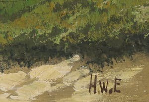 Niet of onleesbaar gesigneerd - Olieverf op paneel, Landschap met boerderij kopen? Bied vanaf 1!