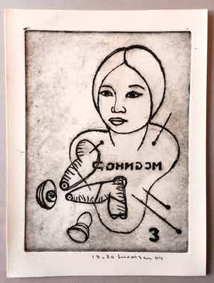 Reinier Lucassen - ets ‘zonder titel’ - 2004 - oplage 30 verkocht voor € 95!