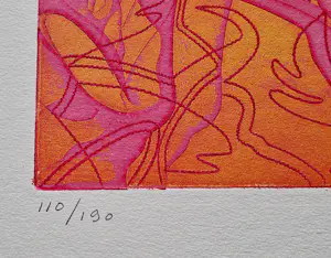 Hector Saunier - Grote, in 1970 gemaakte Epr. d'Art. reliëf kleuren Ets 'eau Vive' gesigneerd kopen? Bied vanaf 55!