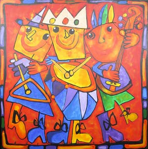 Ad Verstijnen - Acryl op Doek, Muziek is Koninklijk- Ingelijst (Groot) kopen? Bied vanaf 350!