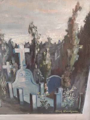 Dirk Landsman - Kerkhof Baarn bij maanlicht kopen? Bied vanaf 50!