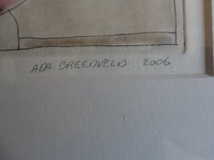 Ada Breedveld - Handgekleurde ets, Titel. "Kleine pauze". kopen? Bied vanaf 50!