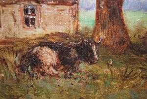 Jan Herman Coster - groot, prachtig ingelijst 19e eeuws schilderij - koeien in het landschap kopen? Bied vanaf 195!