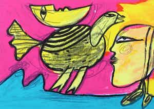 Corneille - Zeefdruk, Zonder titel verkocht voor € 70!