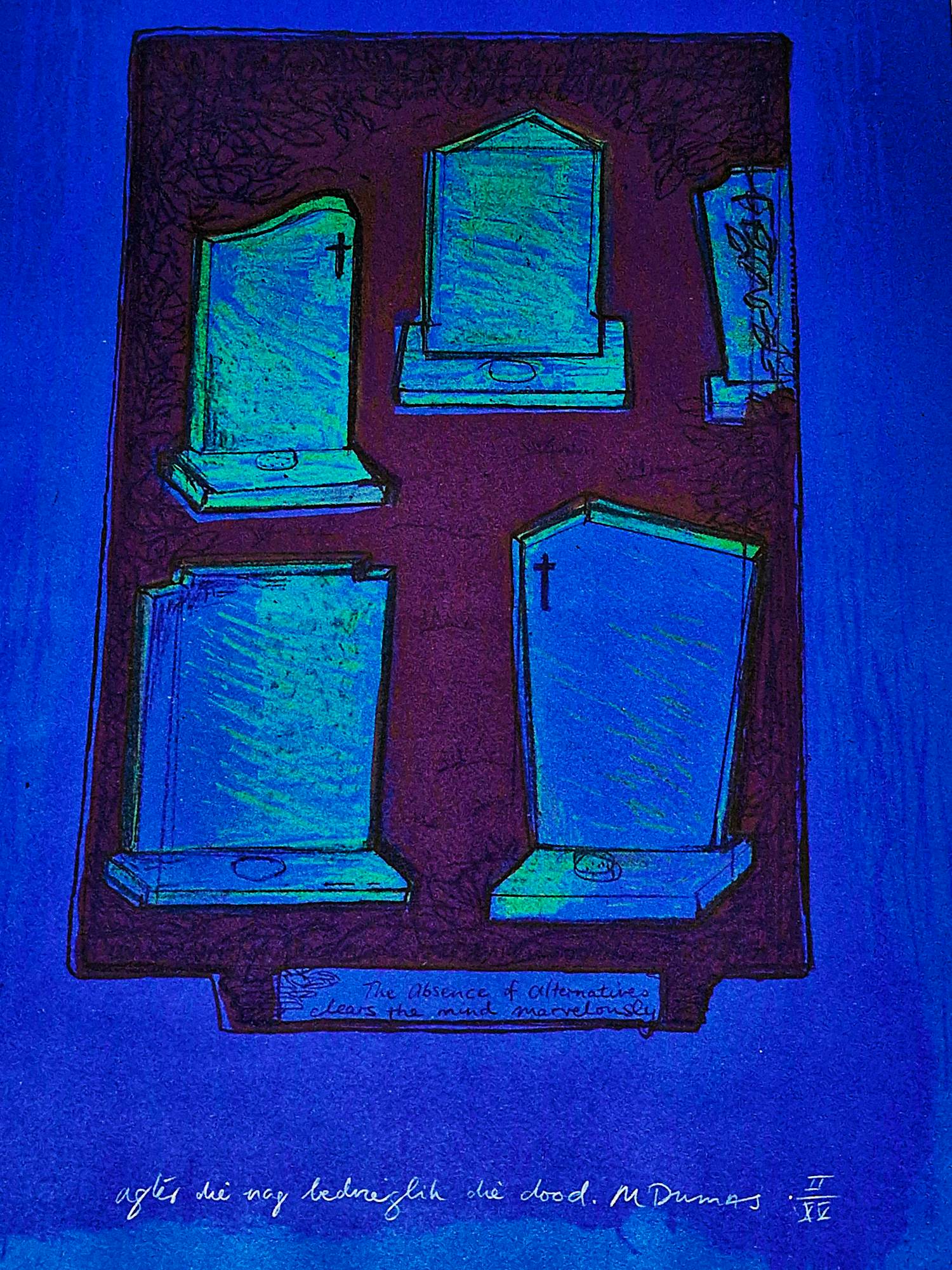 Marlene Dumas - Groot kleuren litho - zeer kleine oplage (15) Agter die nagt bedriglik die dood kopen? Bied vanaf 630!