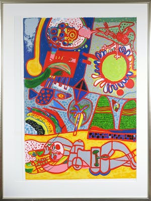 Corneille - Zeefdruk, Zonder titel - Ingelijst (Zeer groot) kopen? Bied vanaf 400!