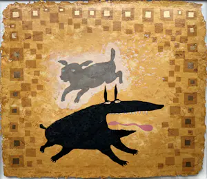 Gert Strengholt - Gemengde druktechniek op papier | 'Nasty dogs 4' | 2011 (FRAAI INGELIJST) kopen? Bied vanaf 10!