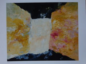 Armando - Kleurengiclee COMPOSITIE IN OKER EN ROZE Handgesigneerd. kopen? Bied vanaf 159!