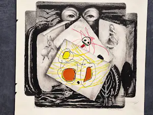 Hans van Dokkum - Grote surrealistische kleuren Litho - zeer kleine oplage (6) - potloodgesigneerd kaufen? Bieten Sie von 29!