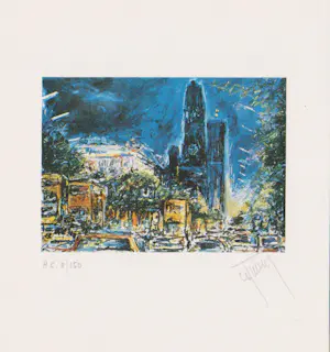 Reinhold W. Timm - Drie handgesigneerde zeefdrukken: City, Ballet, Vrouw met hond kopen? Bied vanaf 29!