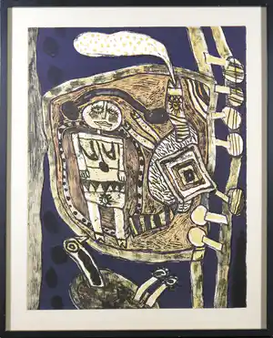 Corneille - Litho, Piege - Ingelijst verkocht voor € 200!