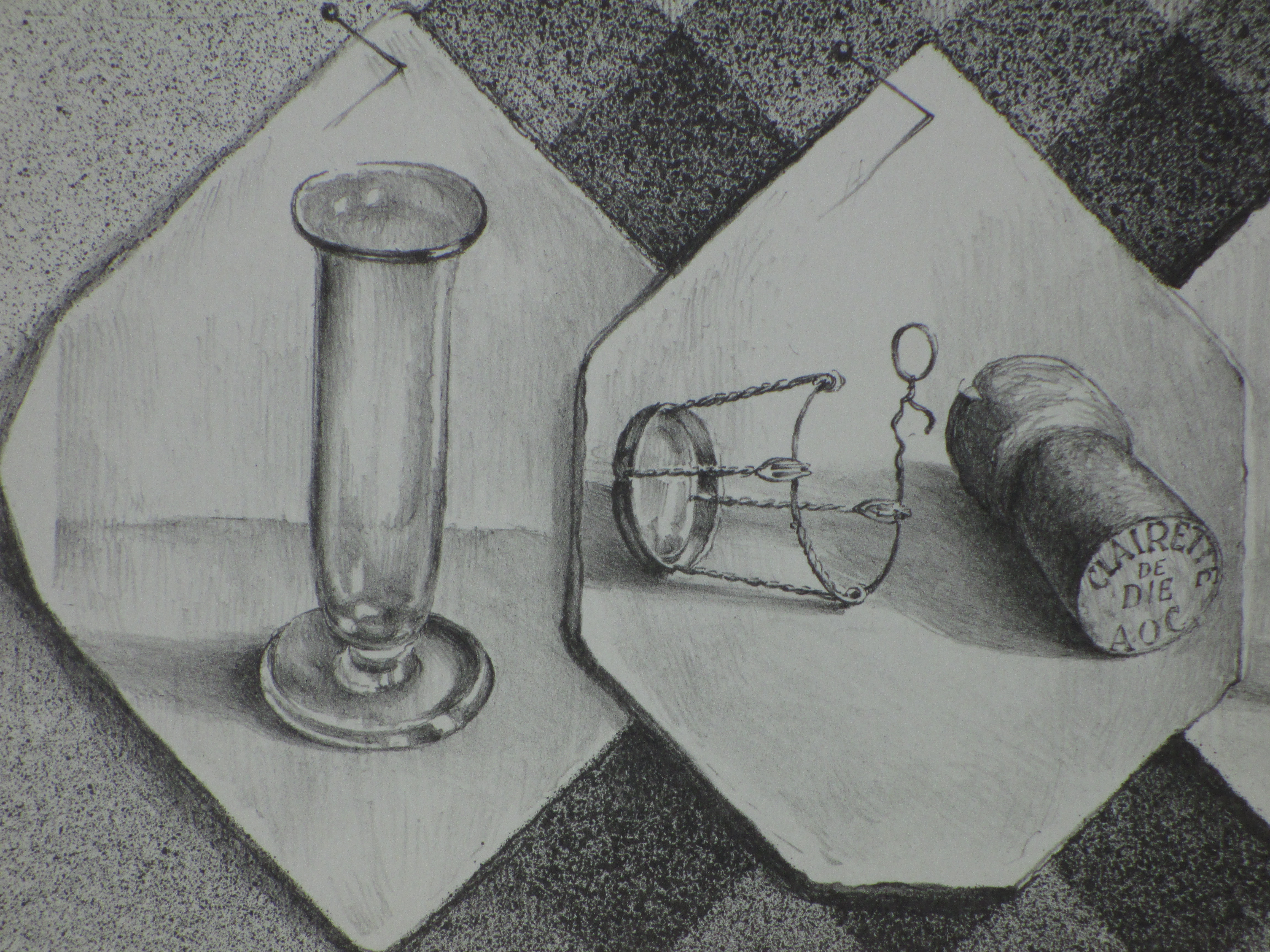 Hans van Dokkum - Surrealistisch stilleven met kurk - Litho kopen? Bied vanaf 20!