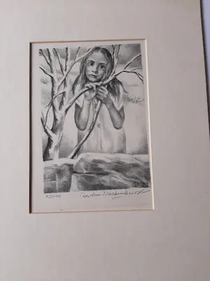 Aart van Dobbenburgh - litho , Meisje – 1979 kopen? Bied vanaf 25!