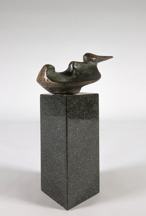 Wim Rijvers - Mooi gestyleerd bronzen beeld van een reiger kopen? Bied vanaf 400!