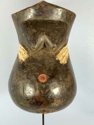 Yoruba - 180216 - Old African Tribal used Belly mask from the Yoruba - Nigeria. verkocht voor € 45!