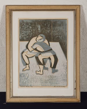 Flip van der Burgt - Tawara Gaeshi (Judoka III) - 6/30 - 1964 - zeefdruk op papier kopen? Bied vanaf 20!