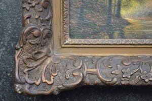 Niet of onleesbaar gesigneerd - Boslandschap met rivier - Begin 20ste eeuw - Gesigneerd kopen? Bied vanaf 1!