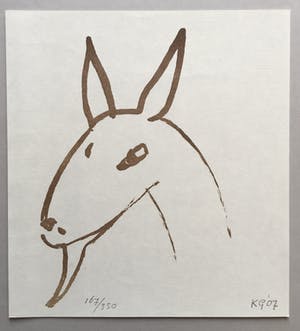 Klaas Gubbels - litho op handgeschept papier 'Geitje' - 2007 kopen? Bied vanaf 145!