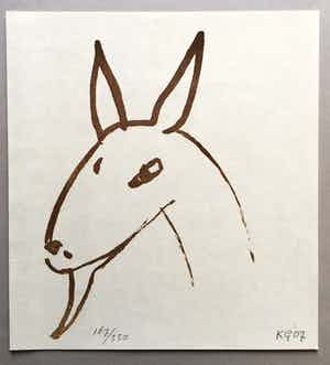 Klaas Gubbels - litho op handgeschept papier 'Geitje' - 2007 verkocht voor € 145!