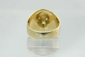 17 - Mooi gedetailleerde 18 Krt geel-gouden Leeuwenkop ring kopen? Bied vanaf 275!