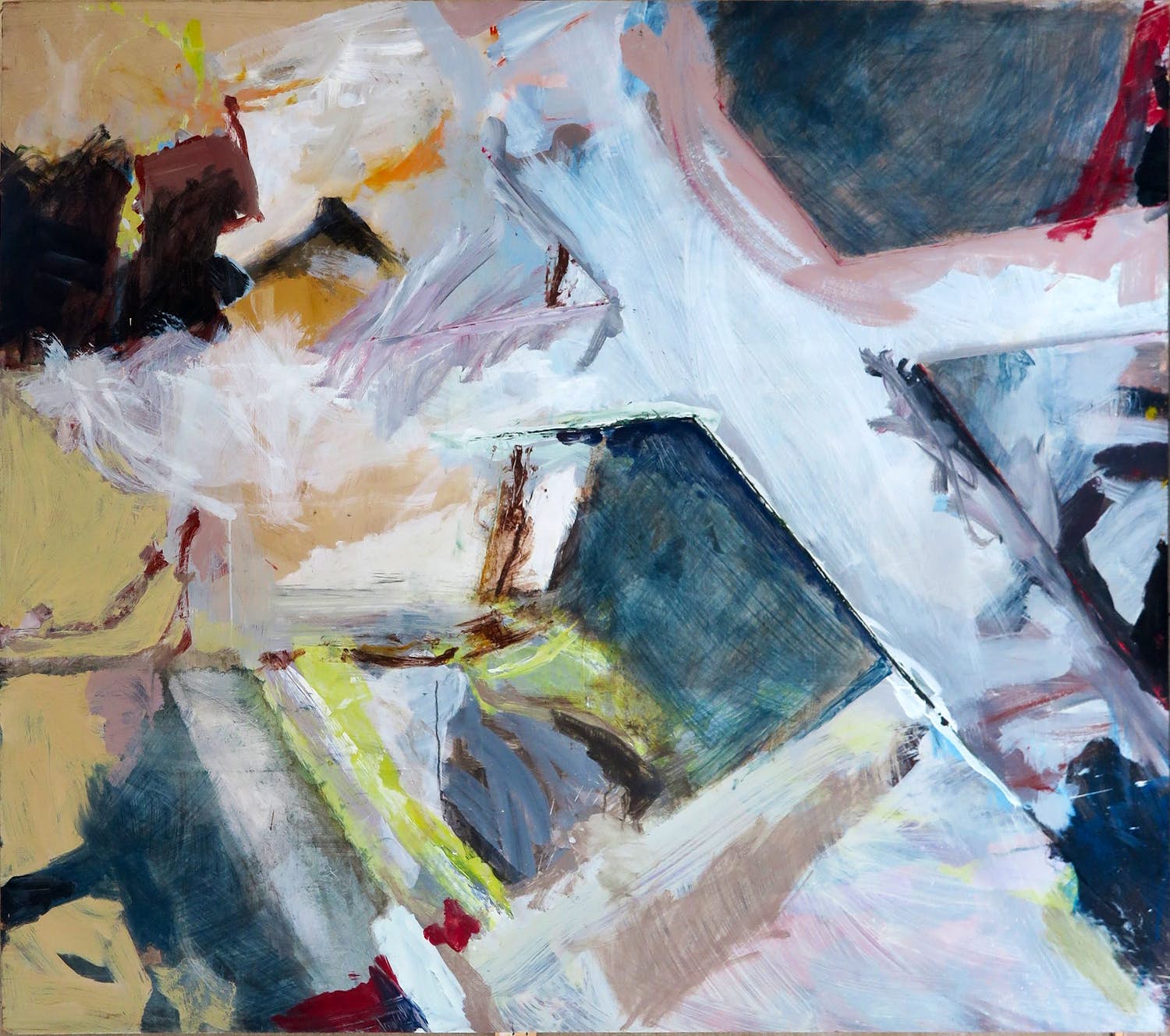 Hans van Leeuwen - Acryl op papier en paneel, Crossing II (Zeer groot) verkocht voor € 1!