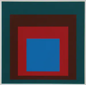 Josef Albers - Hommage aan het Plein - Beschermd Blauw - Zeefdruk - 1977 kopen? Bied vanaf 180!