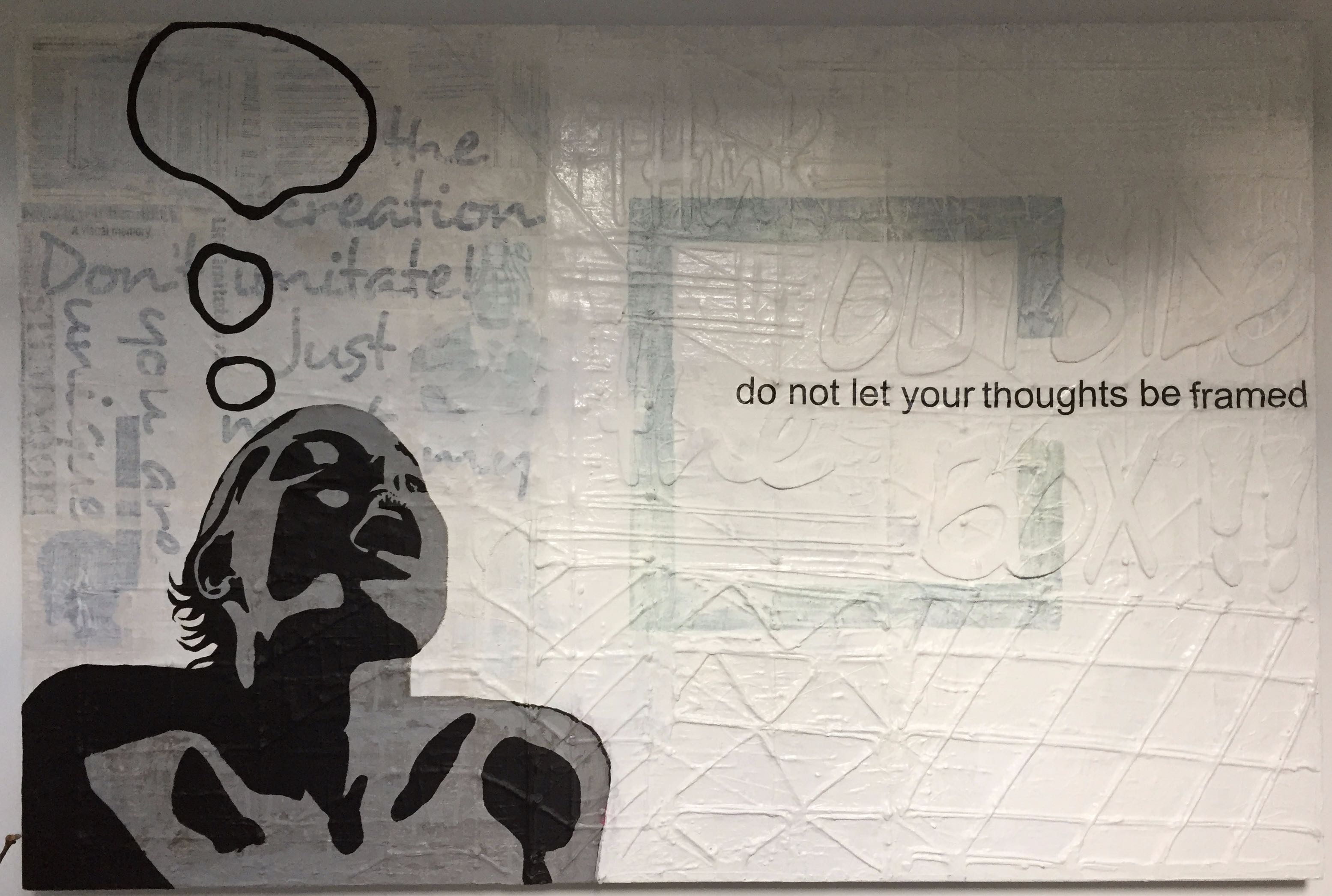 Niet of onleesbaar gesigneerd - Do not let your thoughts be framed verkocht voor € 1!