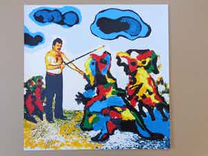 Karel Appel - DE TOVENAAR / KLEURZEEFDRUK / 50x50cm / SIG / 1977 verkocht voor € 185!