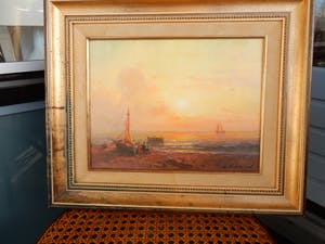 Niet of onleesbaar gesigneerd - B. Muxaurob - strand bij zonsondergang kopen? Bied vanaf 1!