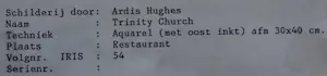 Ardis Hughes - Aquarel: Trinity Church kaufen? Bieten Sie von 100!